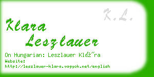 klara leszlauer business card